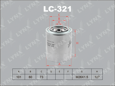 Фильтр масляный LYNXauto LC321
