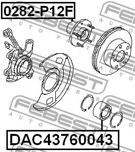 Подшипник передней ступицы FEBEST DAC43760043