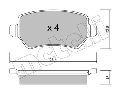 Комплект колодок для дискового тормоза METELLI 2205421