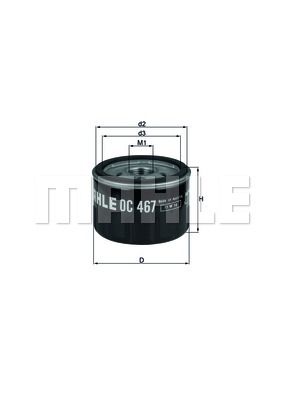 Фильтр масляный MAHLE OC467