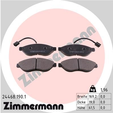 Колодки тормозные дисковые ZIMMERMANN 244681901