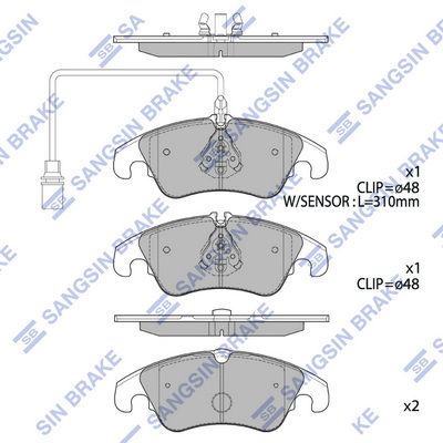 Колодки тормозные передние SANGSIN SP2145