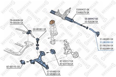 Наконечник рулевой правый STELLOX 5100200SX