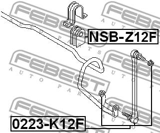 Втулка стабилизатора переднего NISSAN 546134V10A