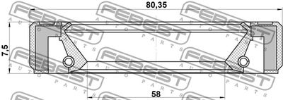 Сальник привода FEBEST 95GBY60800808L