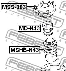 Пыльник амортизатора переднего FEBEST MSHBN43