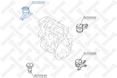 Подушка двигателя STELLOX 2571122SX