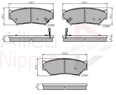 Колодки тормозные дисковые передние ALLIED NIPPON ADB3587