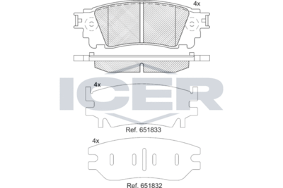 Колодки тормозные дисковые задние ICER 182241