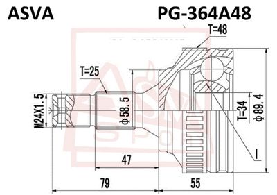 ШРУС наружный ASVA PG364A48