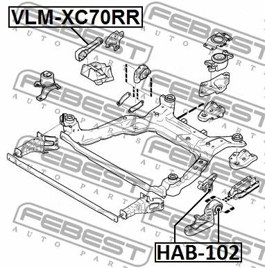 Подушка двигателя задняя FEBEST VLMXC70RR