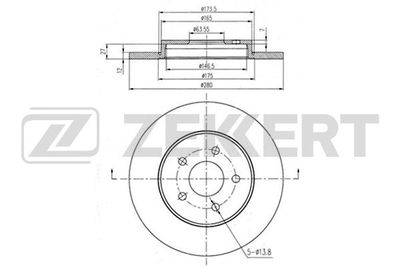 Диск тормозной задний Zekkert BS5362
