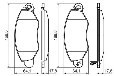 Комплект колодок для дискового тормоза BOSCH 0986494037