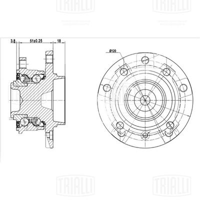 Ступица с подшипником в сборе передняя TRIALLI MR2635