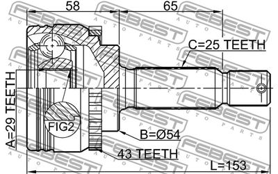 ШРУС наружный FEBEST 0410CJA43