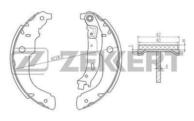 Колодки тормозные задние барабанные Zekkert BK4139