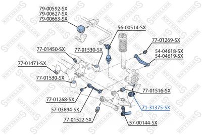 Сайлентблок рычага плавающий STELLOX 7131375SX