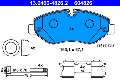 Колодки тормозные дисковые передние MERCEDES-BENZ A9064211600