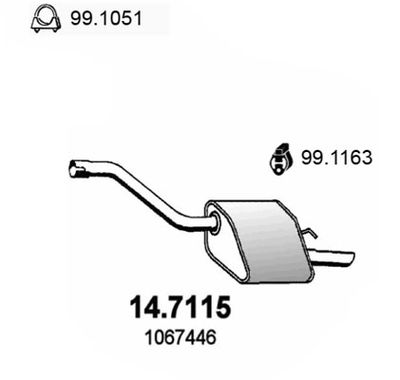 Глушитель задняя часть ASSO 147115