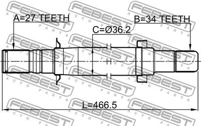 Полуось правая FEBEST 1012CAPRH