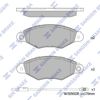 Колодки тормозные дисковые SANGSIN SP1891