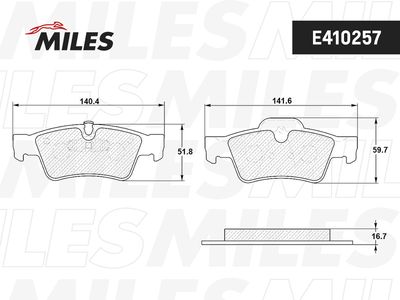 Колодки тормозные задние Miles E410257