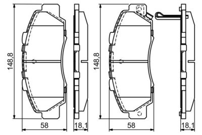 Комплект колодок для дискового тормоза BOSCH 0986461142