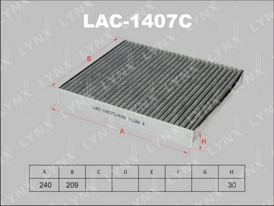 Фильтр салона угольный LYNXauto LAC1407C
