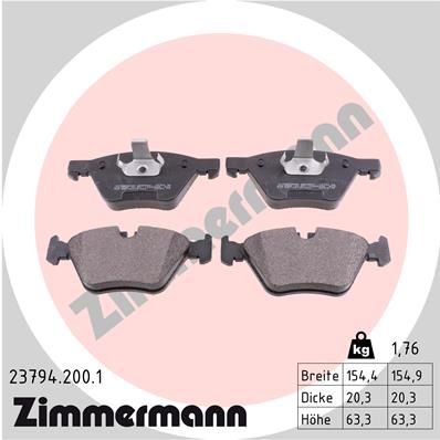 Колодки тормозные дисковые ZIMMERMANN 237942001