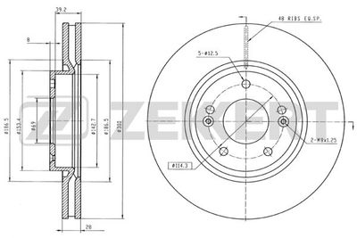 Диск тормозной передний Zekkert BS5274