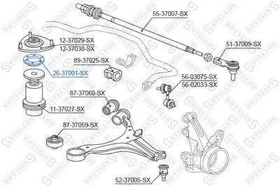 Подшипник опоры амортизатора STELLOX 2637001SX