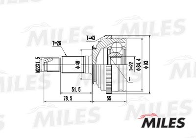 ШРУС наружный Miles GA20406