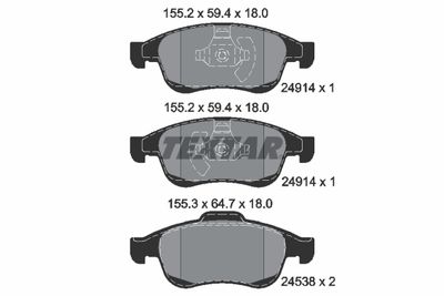 Колодки тормозные дисковые TEXTAR 2491401