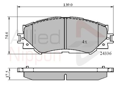 Колодки тормозные передние ALLIED NIPPON ADB01515