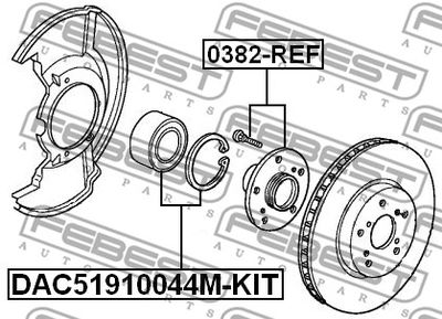 Подшипник передней ступицы FEBEST DAC51910044MKIT