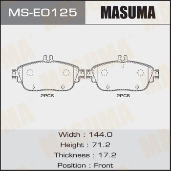 Колодки тормозные передние Masuma MSE0125