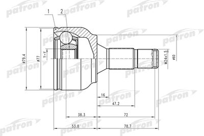 ШРУС наружный комплект PATRON PCV1456