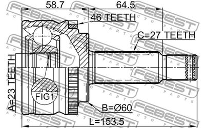 ШРУС наружный FEBEST 2210CD20A46