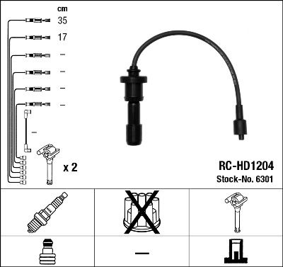 Комплект проводов высоковольтных NGK 6301