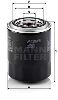 Фильтр масляный MANN-FILTER W93026