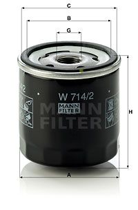 Фильтр масляный MANN-FILTER W7142