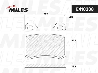 Колодки тормозные задние без датчика Miles E410308