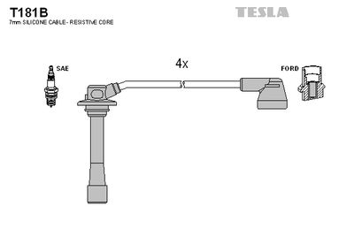 Комплект проводов высоковольтных TESLA T181B