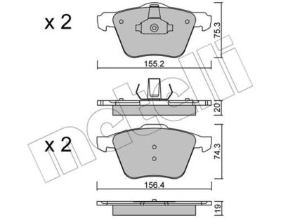 Комплект колодок для дискового тормоза METELLI 2205991