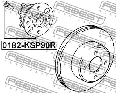 Ступица задняя FEBEST 0182KSP90R