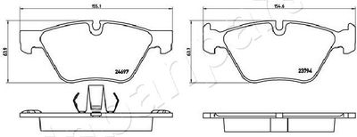 Колодки тормозные передние JAPANPARTS PA0124AF