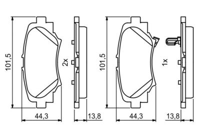 Колодки тормозные задние BOSCH 0986494803