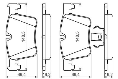 Колодки тормозные передние BOSCH 0986494487