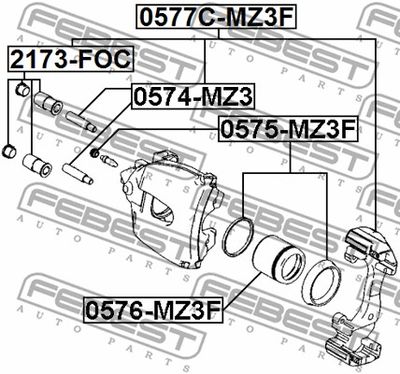 Поршень суппорта тормозного переднего FEBEST 0576MZ3F