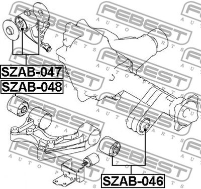Сайлентблок передней подушки дифференциала FEBEST SZAB046